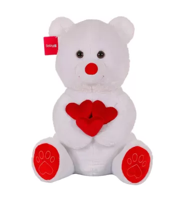 Kalpli Ayı 65 cm Beyaz