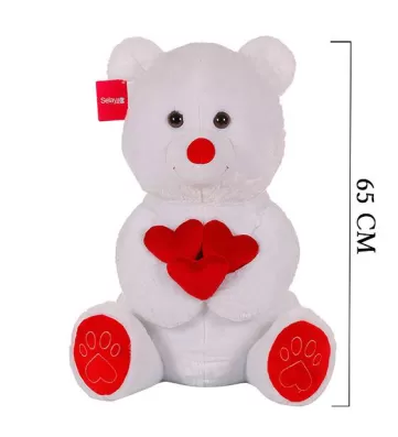 Kalpli Ayı 65 cm Beyaz
