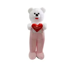 Kalpli Tulumlu Ayı 50 cm Pembe