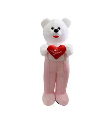 Kalpli Tulumlu Ayı 50 cm Pembe