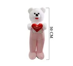 Kalpli Tulumlu Ayı 50 cm Pembe