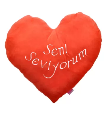 Kalpli Seni Seviyorum Yastık 55 Cm
