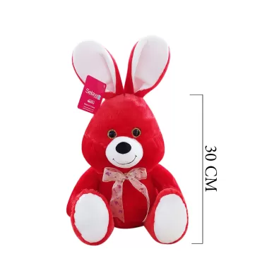 OTURAN SEVİMLİ TAVŞAN 30 CM KIRMIZI