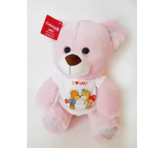 BASKILI T-SHIRTLÜ AYI PEMBE 30 CM
