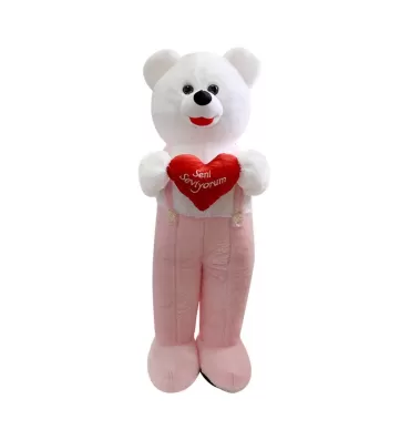 Kalpli Tulumlu Ayı 75 cm Pembe 