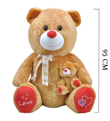 Yavrulu Ayı 95 cm Kahverengi