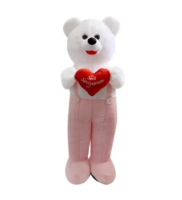 Kalpli Tulumlu Ayı 115 cm Pembe