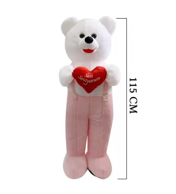 Kalpli Tulumlu Ayı 115 cm Pembe