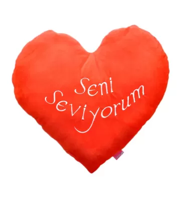 Kalpli Seni Seviyorum Yastık 45 cm