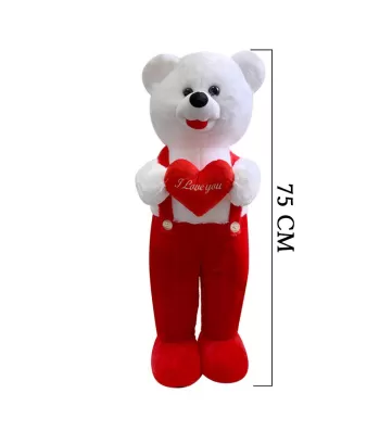 Kalpli Tulumlu Ayı 75 cm Kırmızı 