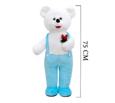 Kalpli Tulumlu Ayı 75 cm Mavi