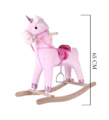Müzikli Sallanan At 65 cm Pembe