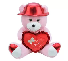 Şapkalı Ayı 60 cm Pembe