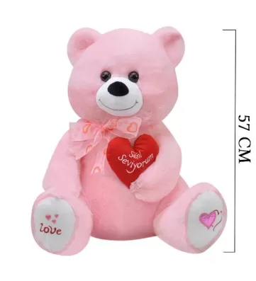 Tıkıl Ayı 57 cm Pembe 