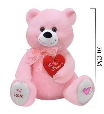 Tıkıl Ayı 70 cm Pembe