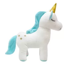 Unicorn Figürlü Yastık 35 cm Mavi 