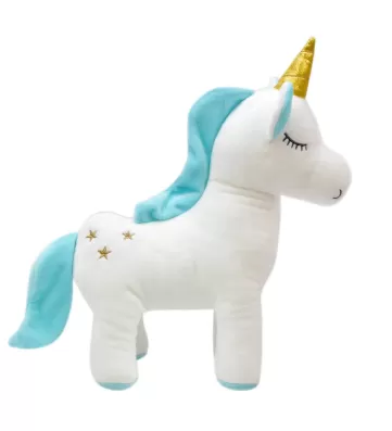 Unicorn Figürlü Yastık 35 cm Mavi