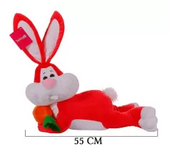 Yatan Tavşan 55 cm Kırmızı 