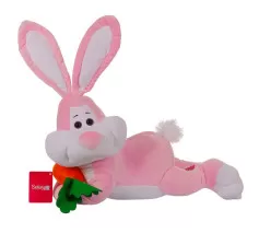 Yatan Tavşan 55 cm Pembe