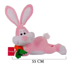 Yatan Tavşan 55 cm Pembe