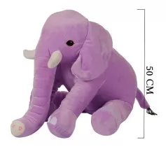 Oturan Dişli Fil 50 cm Lila
