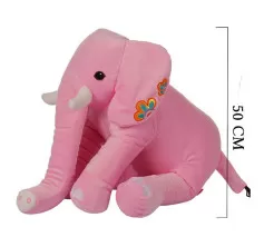 Oturan Dişli Fil 50 cm Pembe 